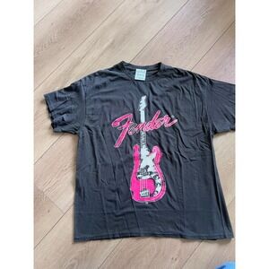 Nordstrom Fender Mens Graphic Tee Charcoal Gray Pink Bass Guitar Shirt